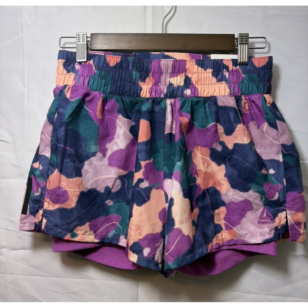 Reebok Running gym shorts colorful bright   Spandex‎ Size XS NWT - Picture 5 of 5